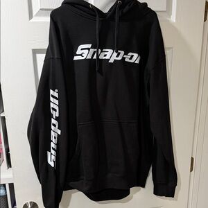 Snap Black Hoodie with White Branding